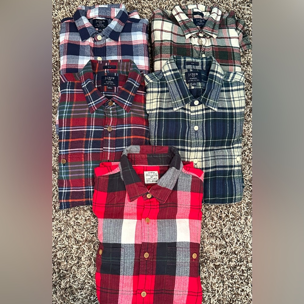 J. Crew mens flannel slim fit shirts- medium